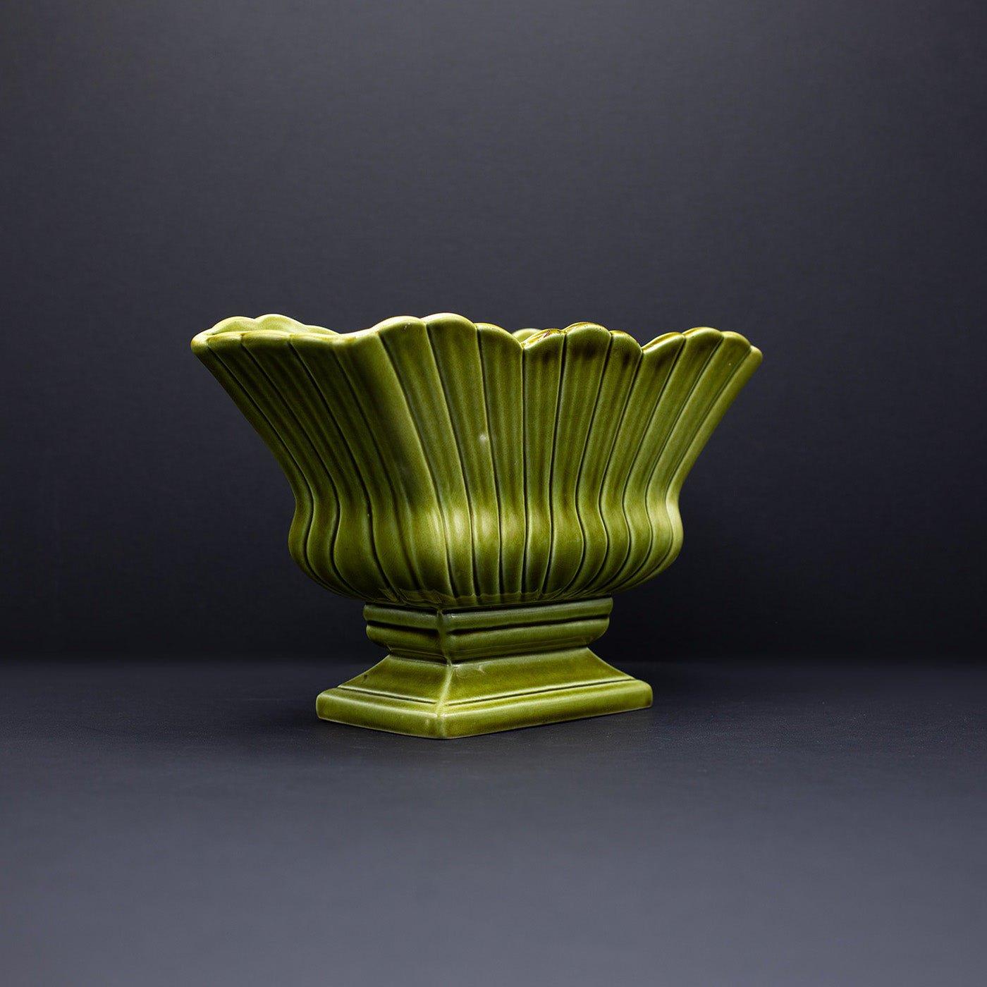 Chartreuse Fluted Mantel Vase - FLORA BLACK