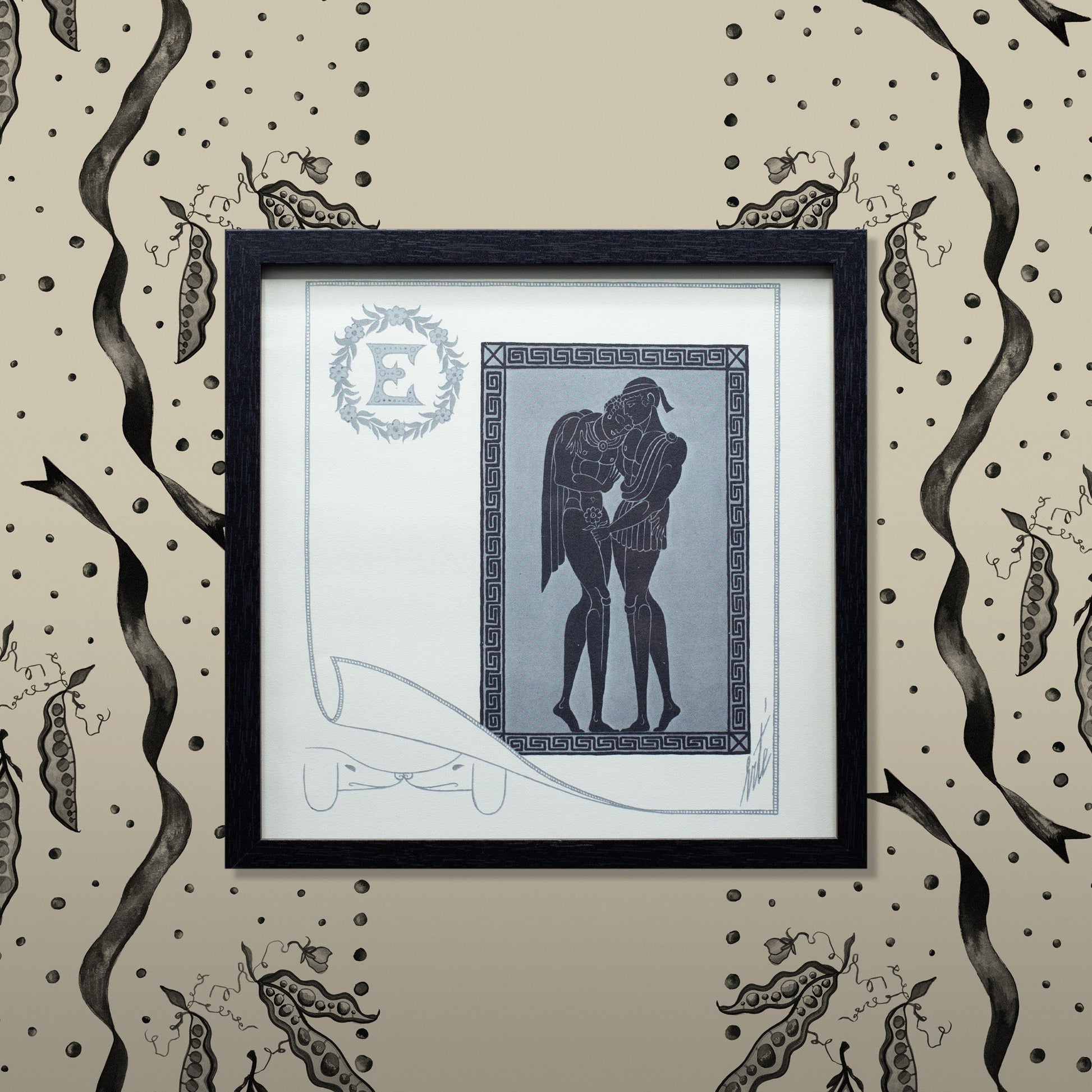 E is for Erté : Framed Print from the book Ermyntrude and Esmeralda - FLORA BLACK