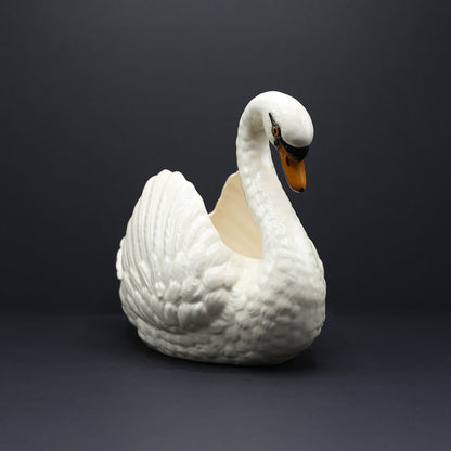 Large Swan Jardinière with Mustard Beak - FLORA BLACK