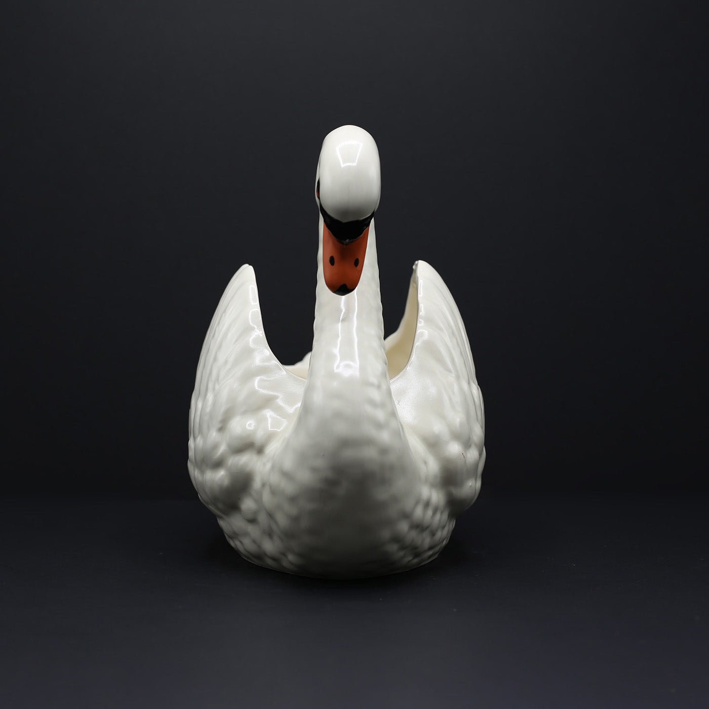 Large Swan Jardinière with Orange Beak - FLORA BLACK