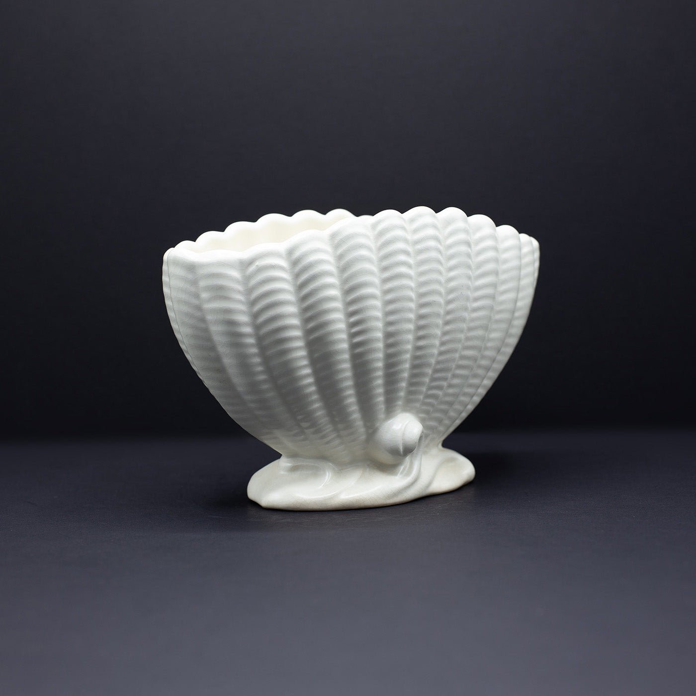 Medium Classic Shell Vase - FLORA BLACK