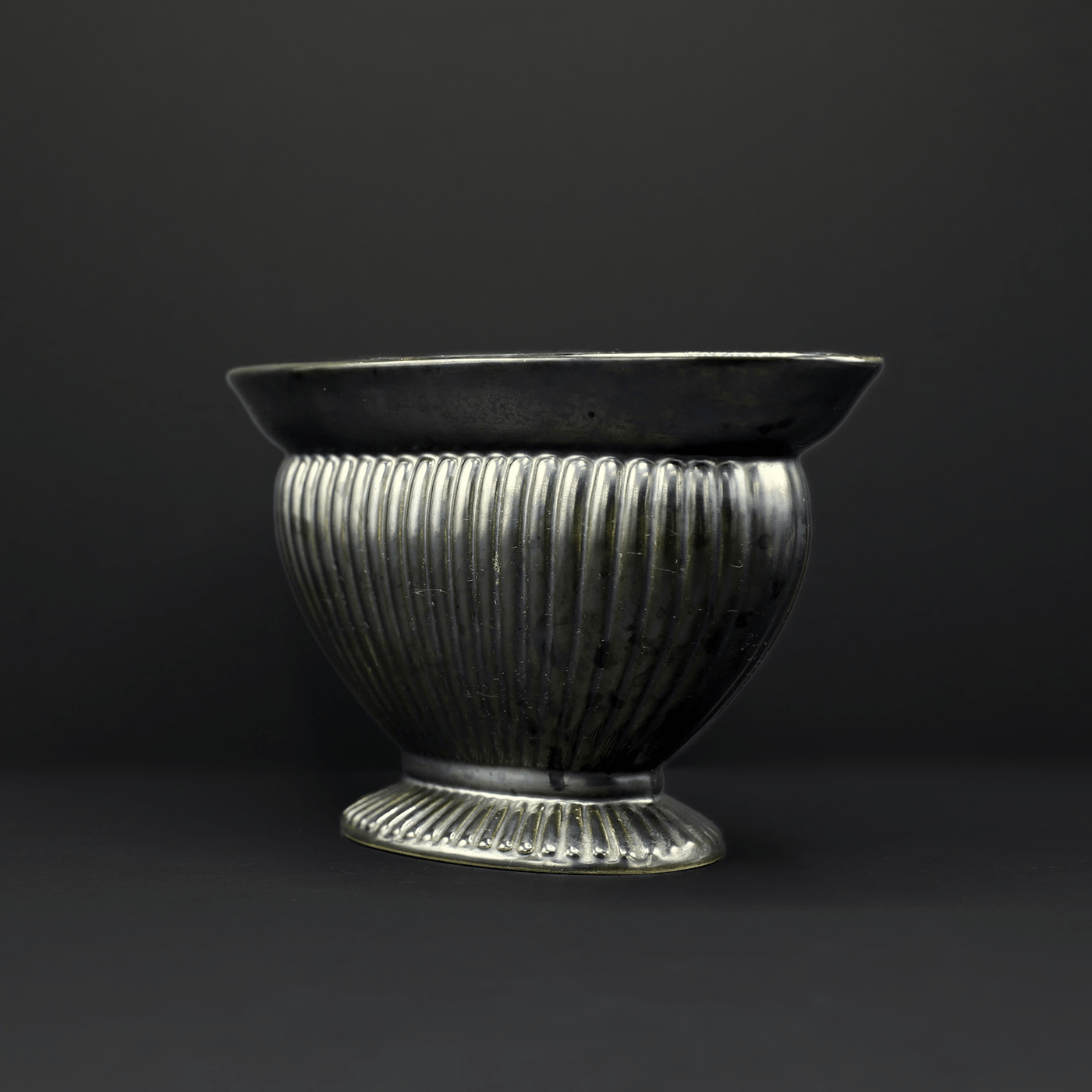 Pewter Mantel Vase. - FLORA BLACK
