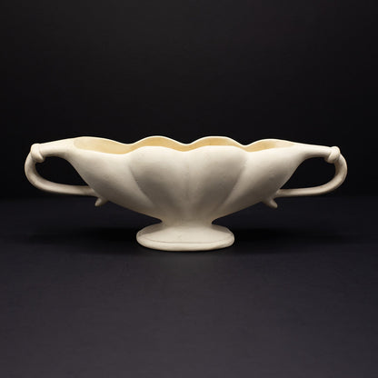 Unglazed Cream Fulham Pottery Mantel Vase - FLORA BLACK